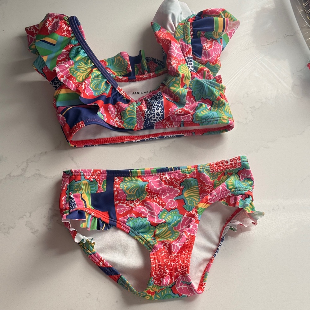 Janie and Jack Colorful Floral Bikini